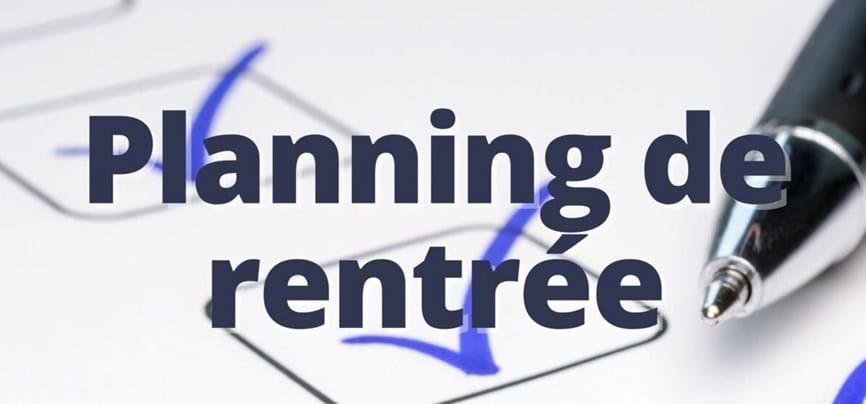 Planning de rentrée